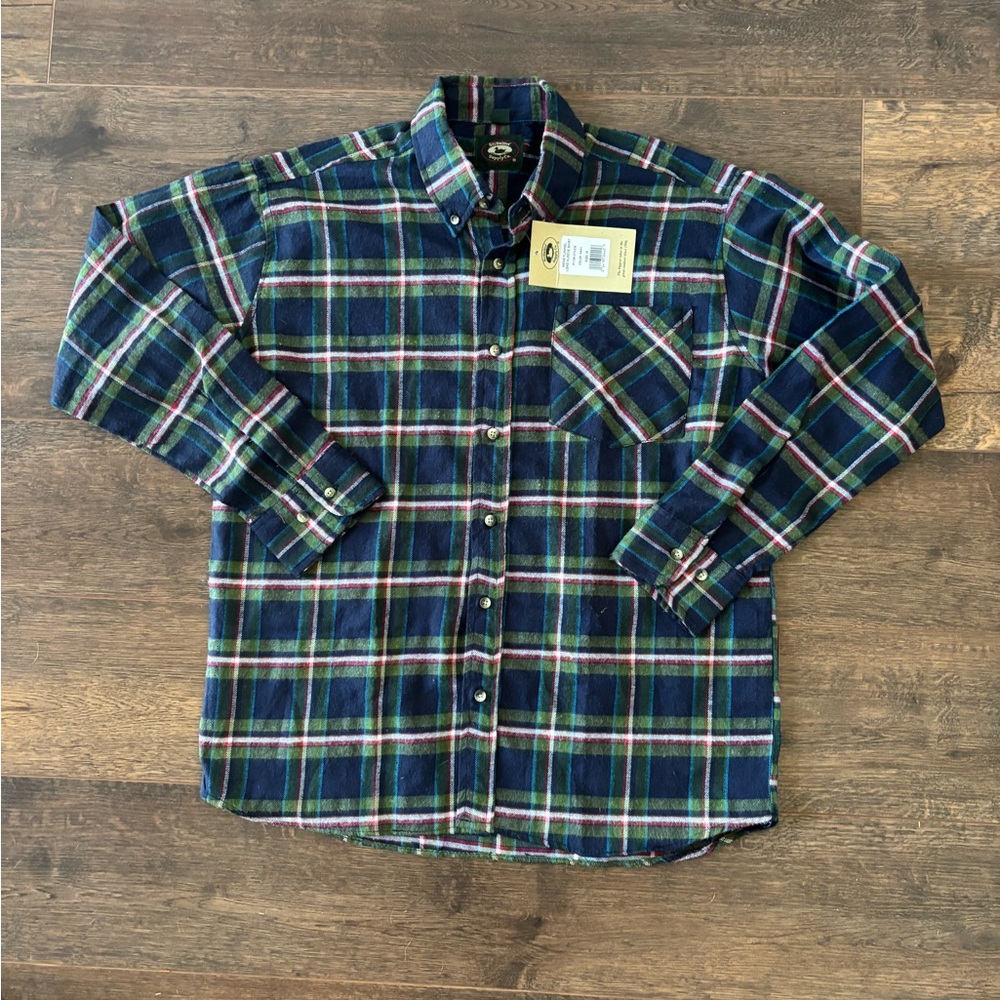 Stillwater Supply Co Mens Flannel 100% Woven Cotton M Button Shirt  (NWT) Navy